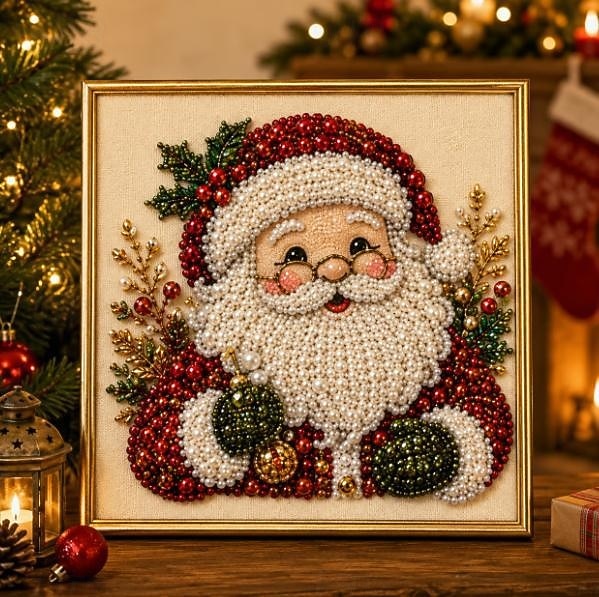 Sada pro vánoční perlové umění, 12palcová sada pro umělecké tvoření s kamínky sobů se speciálními korálky a plátnem, vánoční nástěnná dekorace pro dospělé i začátečníky. 2026 - $19.99 –P1