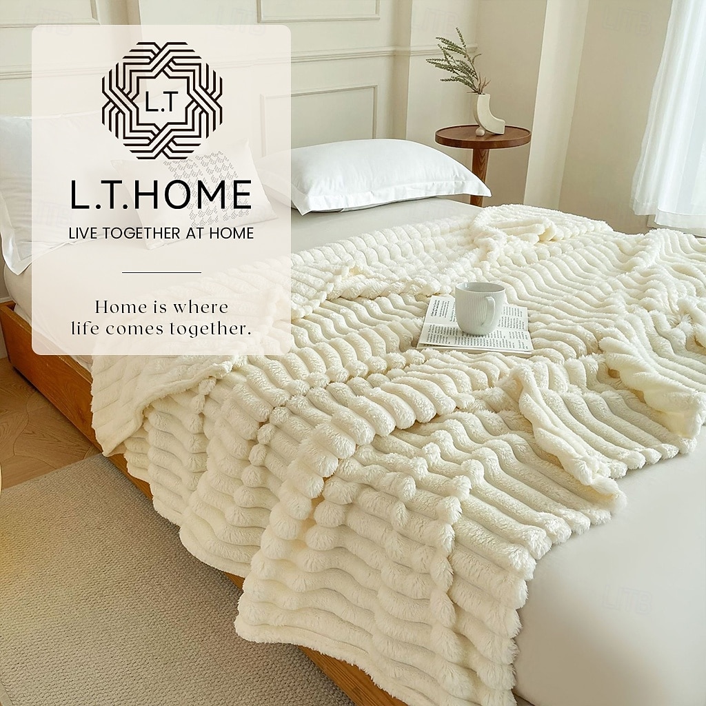 L.T.HOME Thick Flannel Blanket with Rabbit Velvet, High GSM Soft Warm Throw Blanket for Sofa, Bed, Office, Multi-Purpose Winter Blanket 2026 - $14.94 –P14