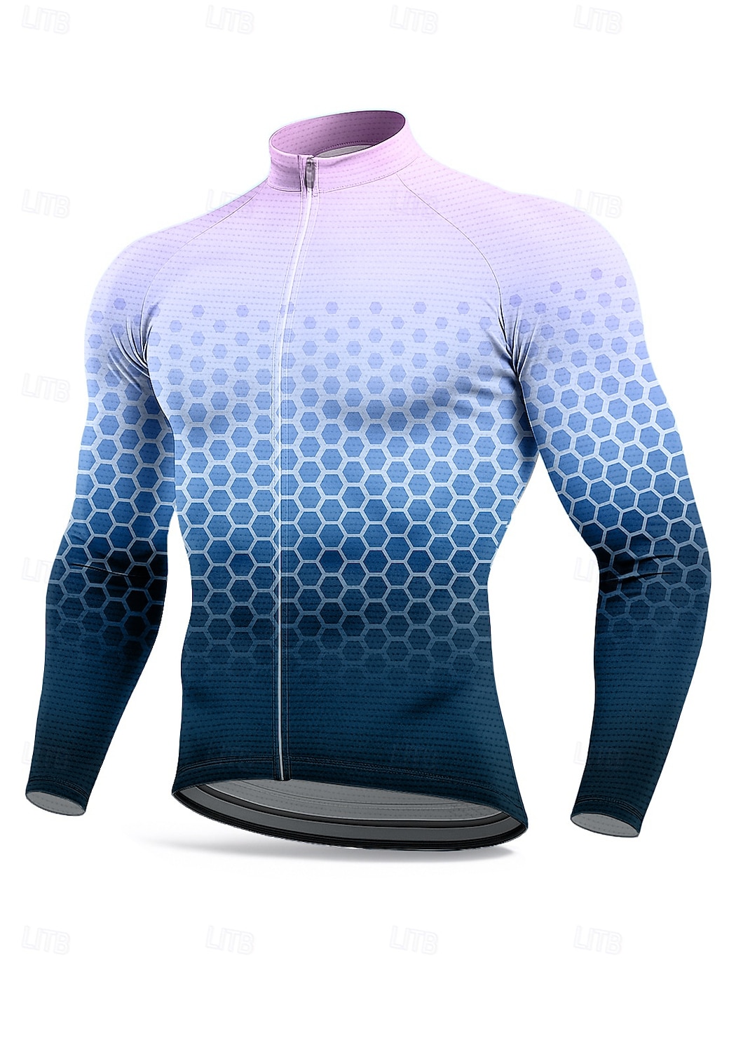 Men's Tops Cycling Jersey Graphic Geometric Gradient Long Sleeve Bike Jacket Jersey Top with 3 Rear Pockets Sun Sun Protection Sunscreen Quick Dry Sports Blue Dark Green Brown Clothing Apparel 2026 - $34.99 –P10