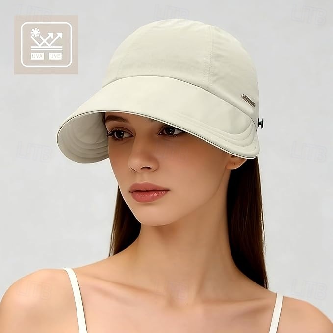 Gorra de mujer con visera de ala ancha, protección UV UPF 50+, ajustable y plegable, ideal para llevar al pecho, practicar senderismo, pescar, jugar al golf, ir a la playa, acampar y viajar. 2026 - $12.99 –P4