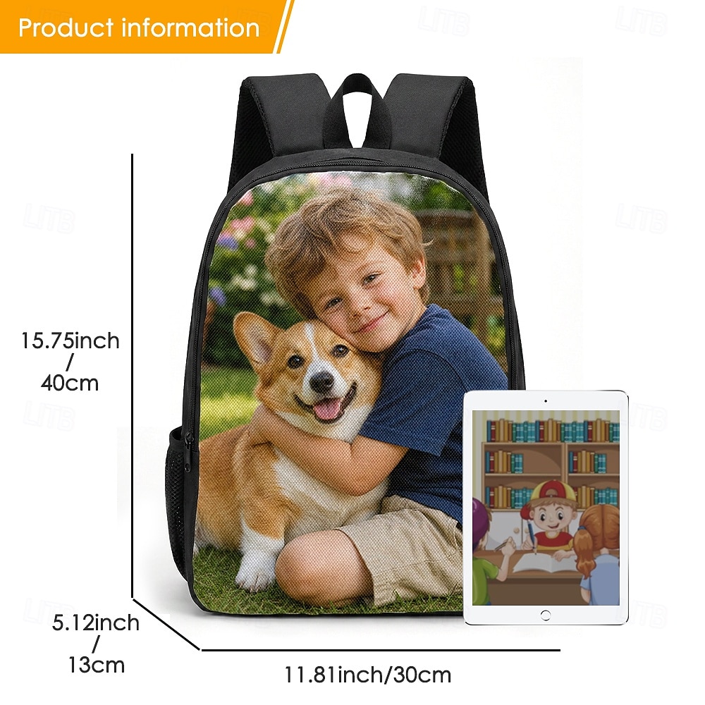 Custom Photo Kids Backpack for Back to School – Personalized School Bag with Picture Print for Boys and Girls 2026 - €20.99 –P8
