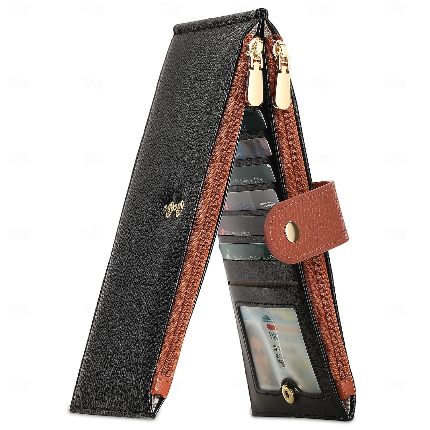 RFID Blocking Bifold Purse Credit Card Holder PU Leather Billfold Card Holder Wallet Double Zipper Hasp Card Purse 2026 - $22.99 –P13