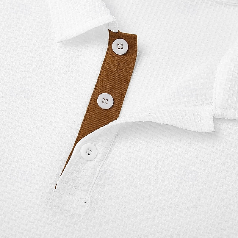 Men's Polo Cooling Ice Silk Seersucker Polo Shirts Casual Business Ribbed Polo Collar Short Sleeve Fashion Basic Solid Color Buttons Summer Spring &  Fall Regular Fit White Black Navy Blue Light Blue 2026 - $20.99 –P8