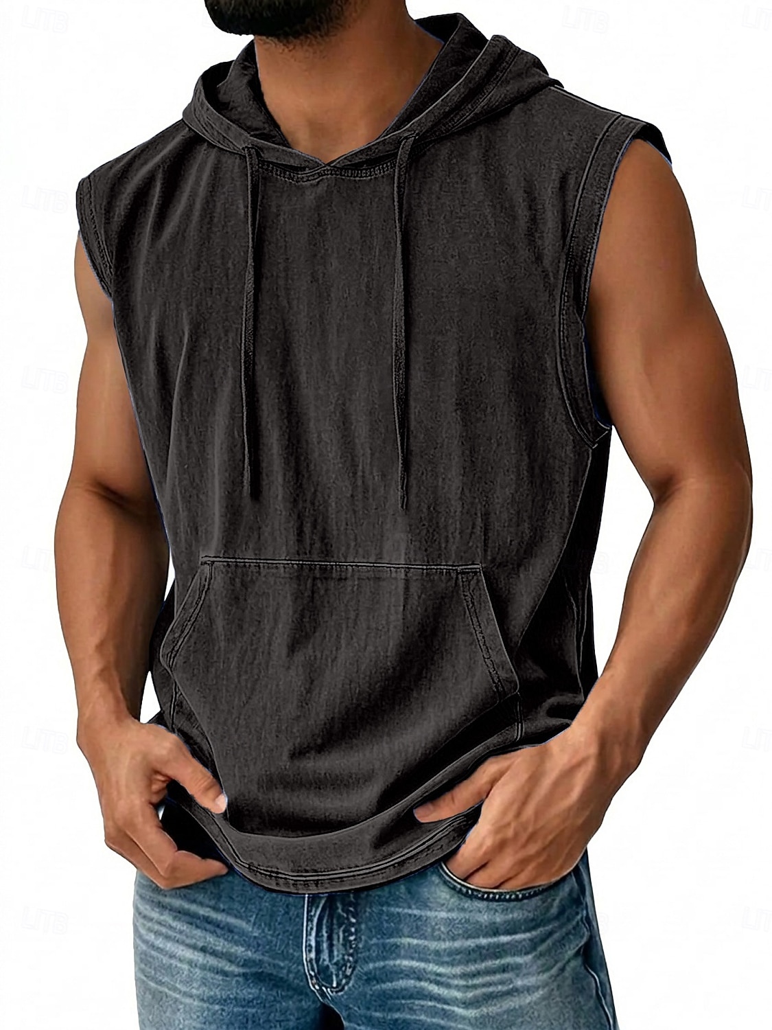 Men's Tank Top Vest Top Undershirt 100% Cotton Acid Wash Shirt Sleeveless Hooded Summer Plain Fashion Designer Basic Pocket Plain Casual Vacation Street Blue Black Navy Blue Top Tee for Men 2026 - $27.99 –P6