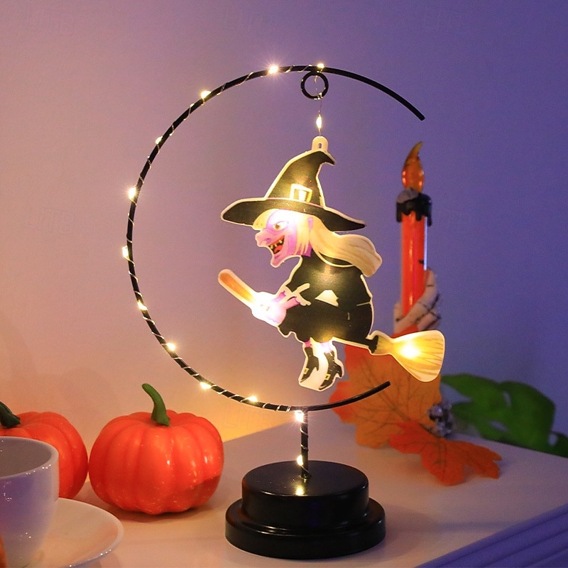 LED-koristeellinen lumottu halloween-yövalo, paristokäyttöinen pöytävalaisin kuunsirppilamput yöpöydän yövalot lahjat sopivat halloween cosplay -juhliin 2026 - $18.99 –P11