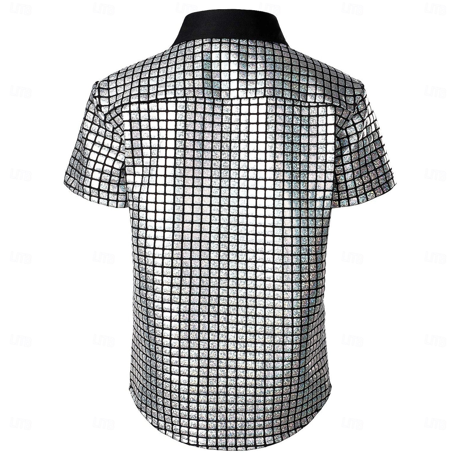 Retro Vintage 1970s Disco Shirt Short Sleeves Shiny Metallic Fancy Dress Men's Carnival Costume Halloween Carnival Masquerade Music Festival Party / Evening Nightclub Adults' Shirt Spring & Summer 2026 - $21.99 –P5