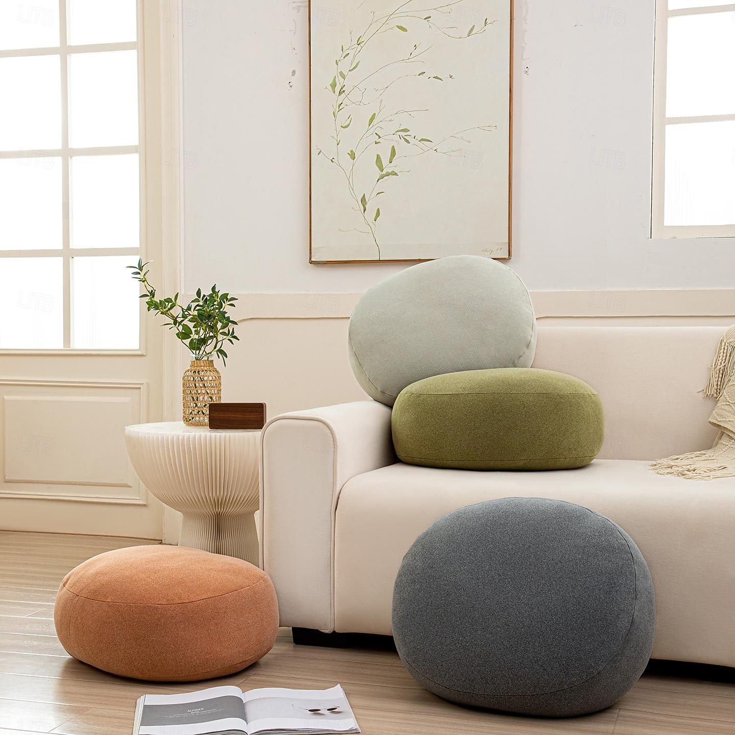 Ultra Soft Suede Pebble Throw Pillow, Fluffy Rock Shaped Floor Seating Cushion, Cute Novelty Stone Hugging Pillow for Sofa, Bedroom & Home Decor 2026 - $66.99 –P24
