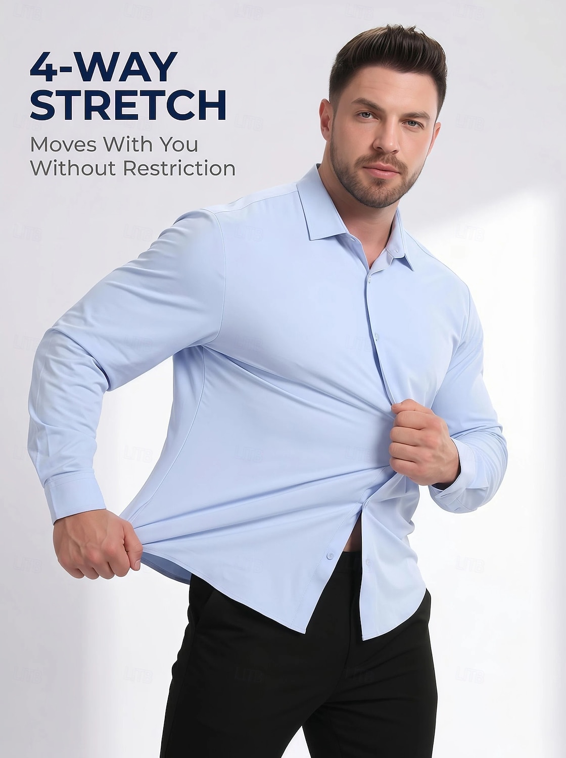 Herren Hemd Kleidhemd Bügelfreies Hemd Knopfhemd Farbblock Täglich Geschäft Weiß Hellblau Schwarz Rote Kurzarm Umlegekragen Sommer Bekleidung Rein 2026 - $26.99 –P2