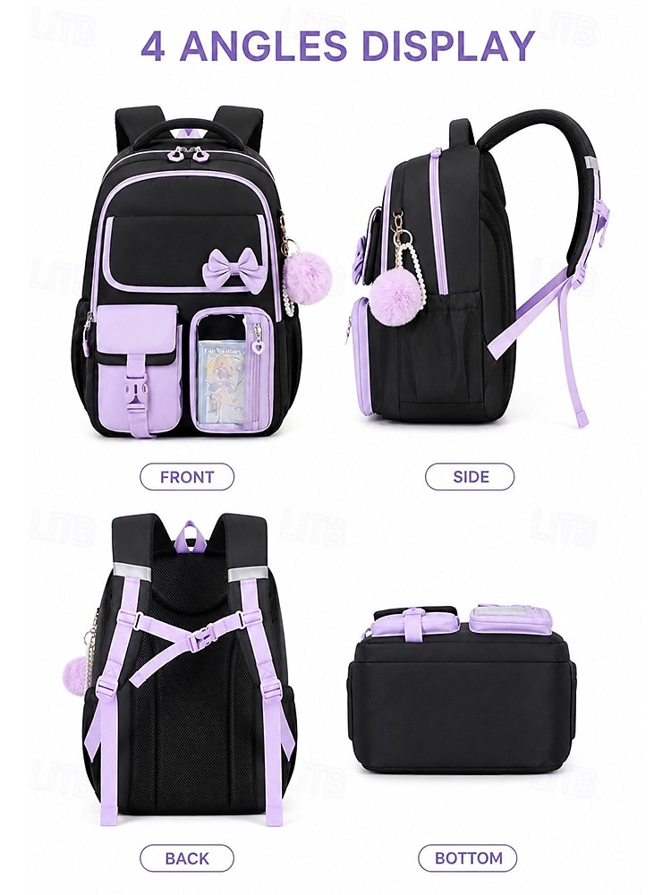Girls' 3-Piece School Backpack Set, Water-Resistant Polyester Large Capacity Multi-Compartment Bookbag with Padded Straps, Lunch Bag & Pencil Case for School and Travel – Multiple Colors 2026 - €42.99 –P8