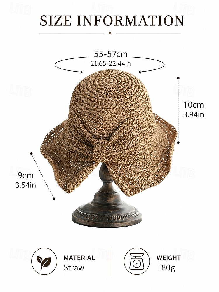 Women's Boho Foldable Straw Bucket Hat with Bow, Packable Woven Summer Sun Hat in Multiple Colors for Beach Vacation, Travel, Garden Party, Brunch, Resort & Daily Wear 2026 - $14.99 –P10