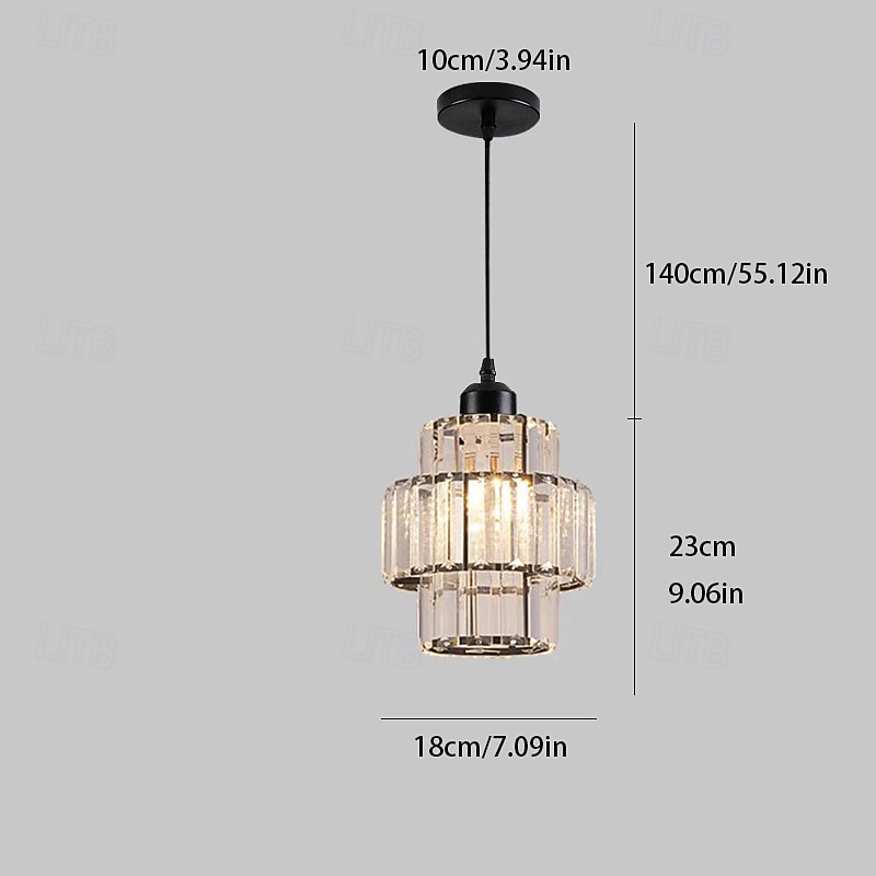 Modern Crystal Ceiling Light, E27 Crystal Chandelier Ceiling Lamp, Round Lampshade for Hallway, Stairs, Living Room, Bedroom, Kitchen, Bar, Restaurant 2026 - $54.99 –P13