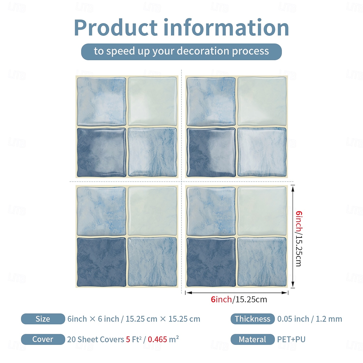 24 adhesivos 3D para azulejos de pared, adhesivos autoadhesivos para salpicaderos con efecto de azulejo y patrón a cuadros, paneles de pared impermeables y removibles para cocina, dormitorio, sala de 2026 - $52.99 –P8