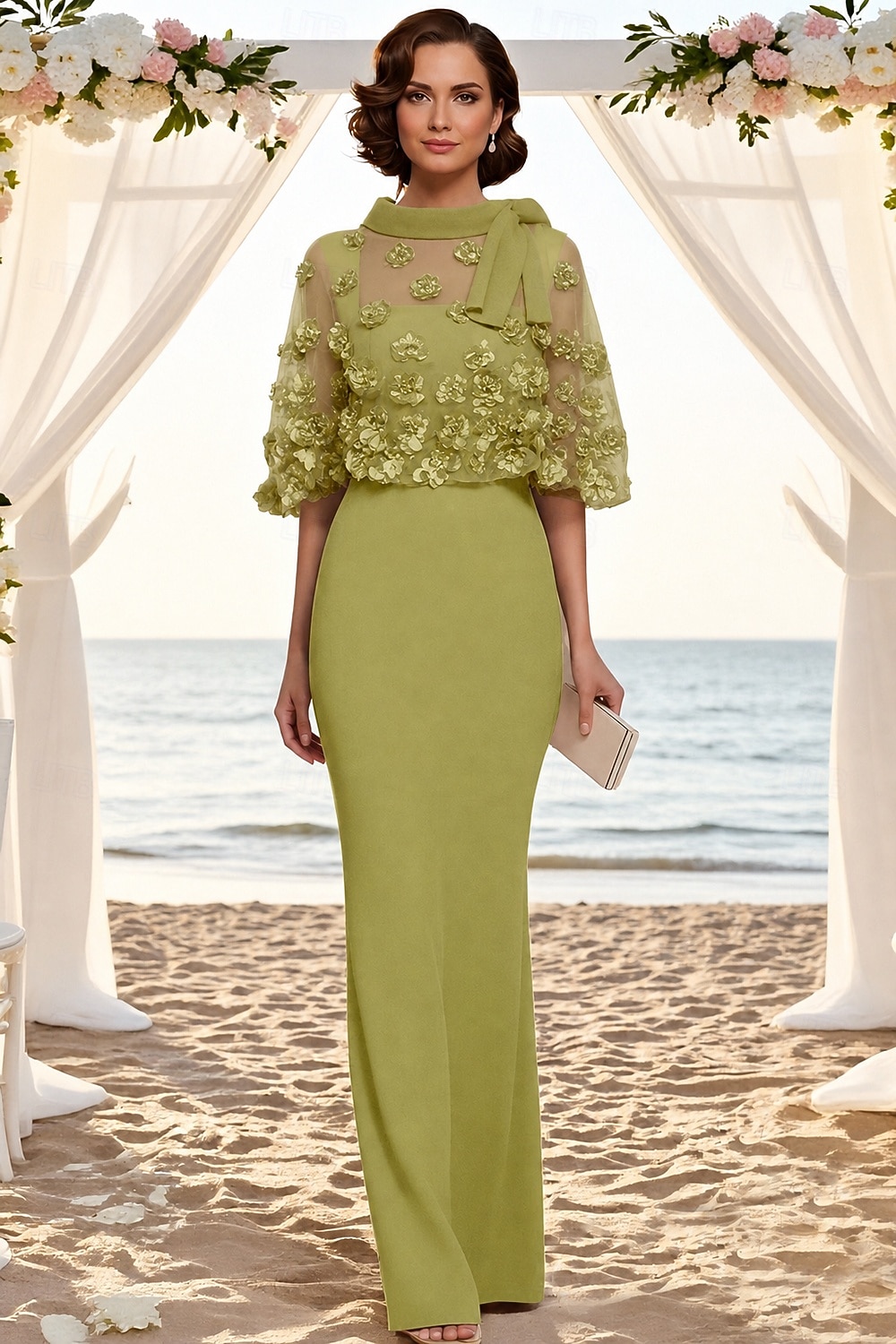 Due Pezzi Lunghezza al pavimento Vestito da Festa Abito da Cocktail Abito da invitata a nozze Abito da cerimonia per signora Manica Corta Mezza Manica Girocollo Scollo Tondo Elegante Formale Ospite del 2026 a $95.99 –P11