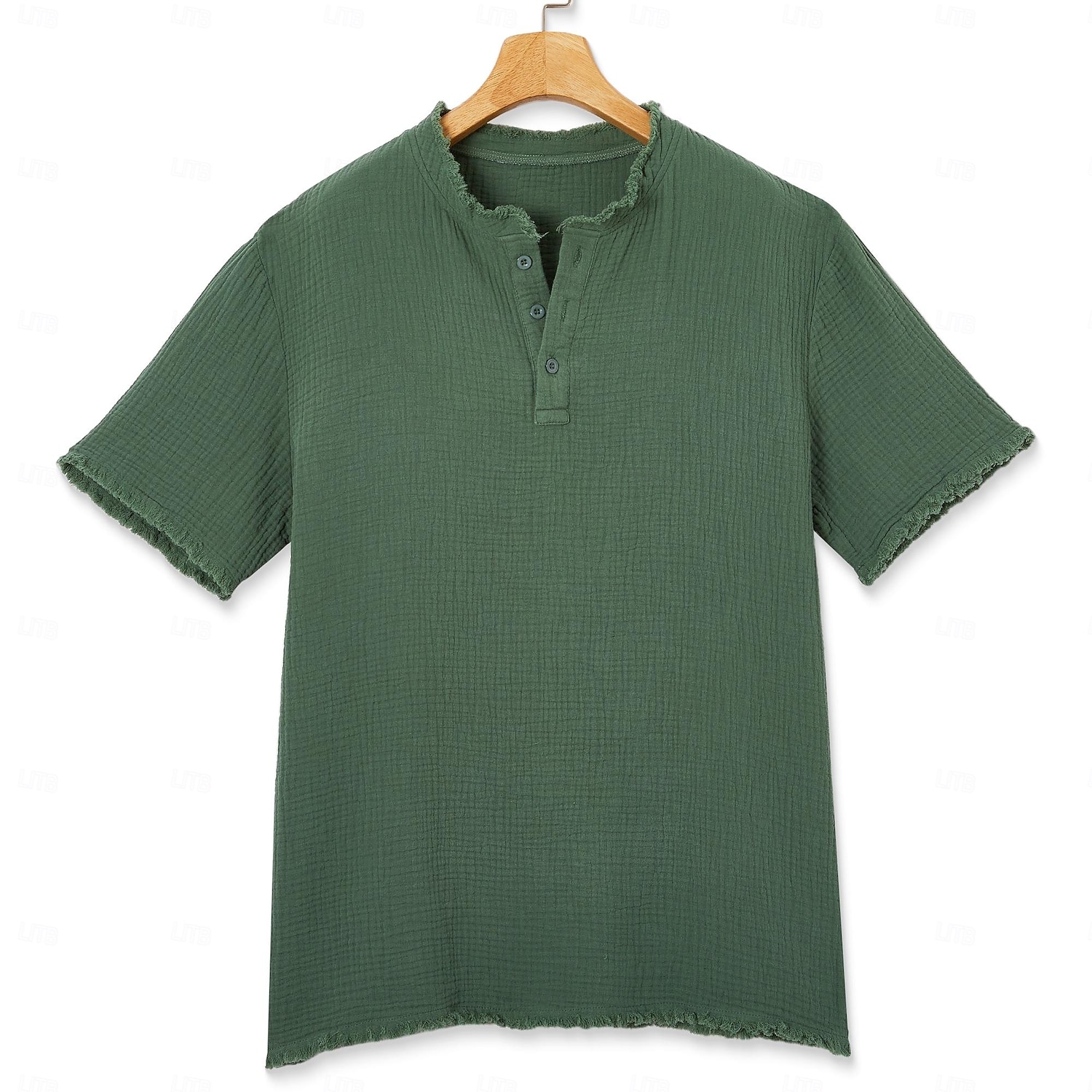 Męskie Podkoszulek Koszulka lniana Krótki rękaw Henley Lato Wiosna Jednokolorowe Teksturowany Urlop Zabytkowe Sport Raw Edge Codzienny Dom Na zewnątrz Biały Wino Zielony Top Tee dla mężczyzn 2026 - $26.99 –P1