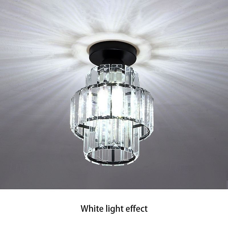 Modern Crystal Ceiling Light, E27 Crystal Chandelier Ceiling Lamp, Round Lampshade for Hallway, Stairs, Living Room, Bedroom, Kitchen, Bar, Restaurant 2026 - $54.99 –P7