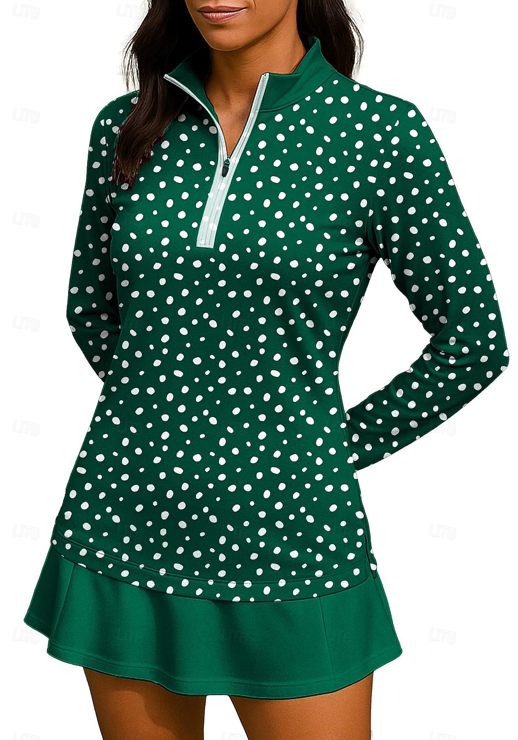 Pentru femei Punct Tops Tricou sport Cămașă de tenis Top de tenis Manșon Lung Fermoar Floral UPF50+ Rezistent la UV Înaltă Elasticitate Confortabil la umezeală Respirabil Volei Tenis Golf Gât Înalt 2026 - $22.99 –P9