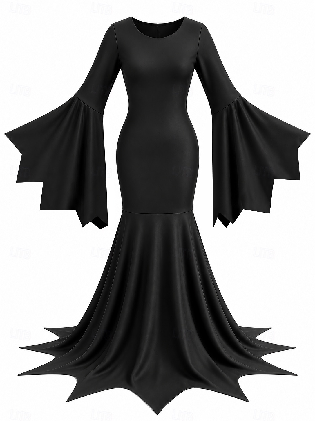 Halloween Dress Puddle Train Gown Witch Gothic Horror Punk & Gothic Bat Sleeves Adults' Women's Halloween Carnival Prom Party Performance Easy Halloween Costumes Dress Up 2026