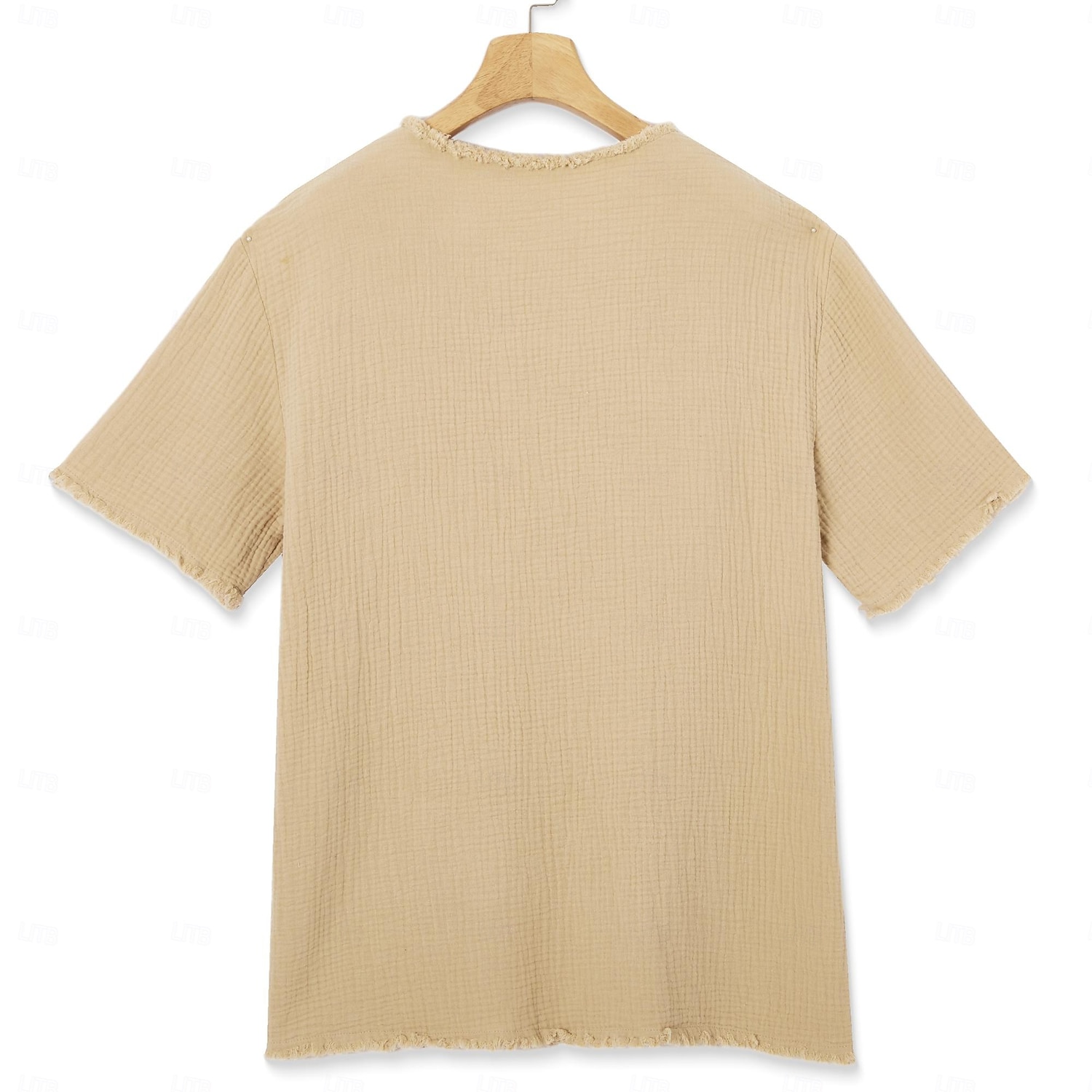 Per uomo Maglietta Maglietta di cotone Manica Corta Collo con lacci Estate Primavera Tutte le stagioni Tinta unica Semplice Testurizzato Vacanza Vintage Sport Senza bordo Casuale Casa All'aperto del 2026 a $30.99 –P2