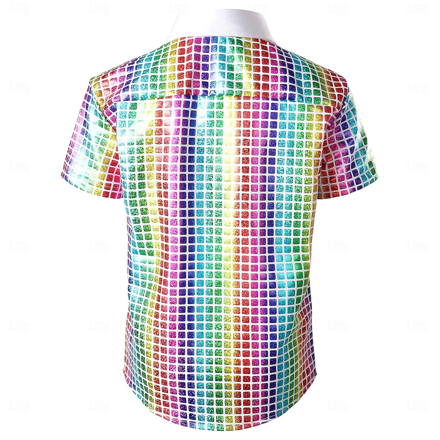 Retro Vintage 1970s Disco Shirt Short Sleeves Shiny Metallic Fancy Dress Men's Carnival Costume Halloween Carnival Masquerade Music Festival Party / Evening Nightclub Adults' Shirt Spring & Summer 2026 - $21.99 –P9