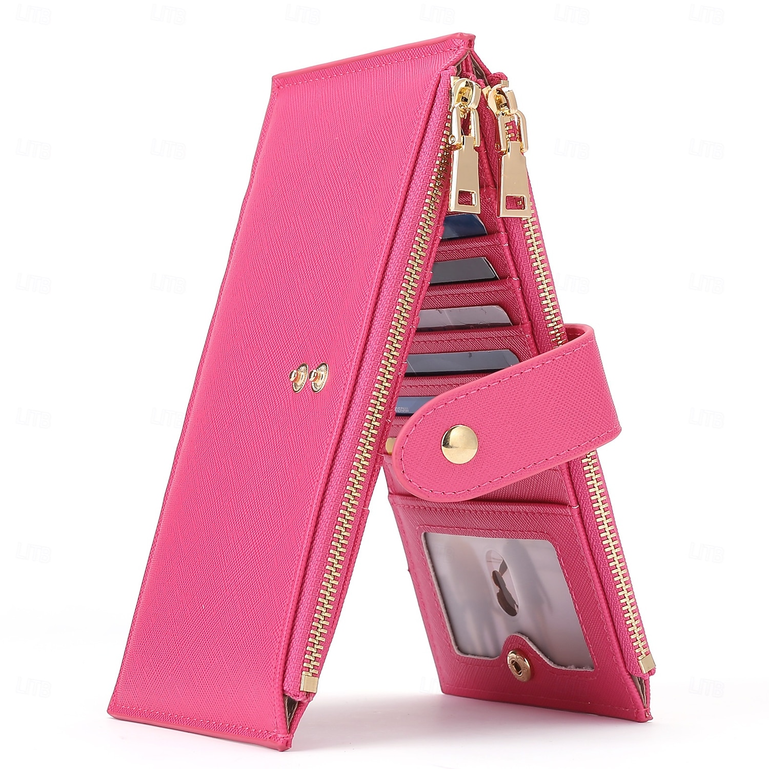 RFID Blocking Bifold Purse Credit Card Holder PU Leather Billfold Card Holder Wallet Double Zipper Hasp Card Purse 2026 - $22.99 –P8