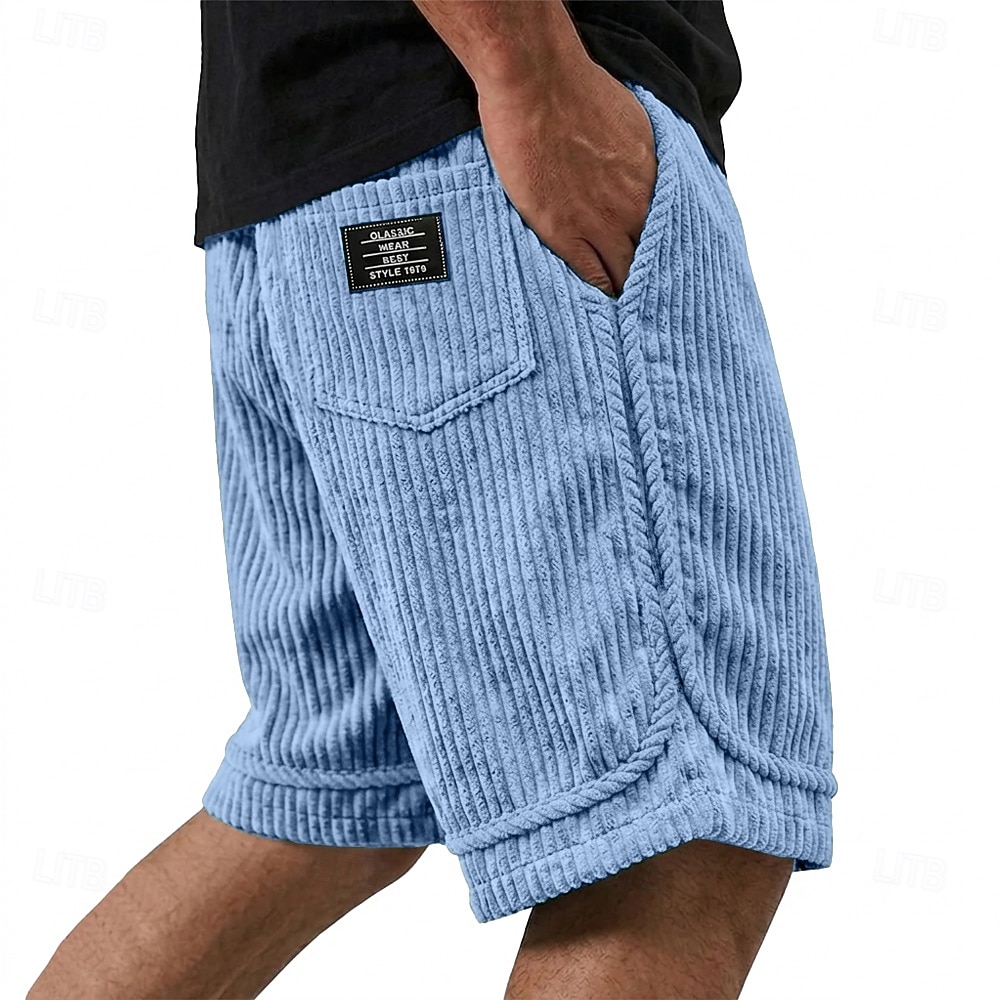 Per uomo Shorts Pantaloncini casual Pantaloncini di velluto a coste Tasca Elastico in vita Semplice Tinta unita Comodità Traspirante Lunghezza al ginocchio Casuale All'aperto Spiaggia Vacanza Moda del 2026 a $28.99 –P5