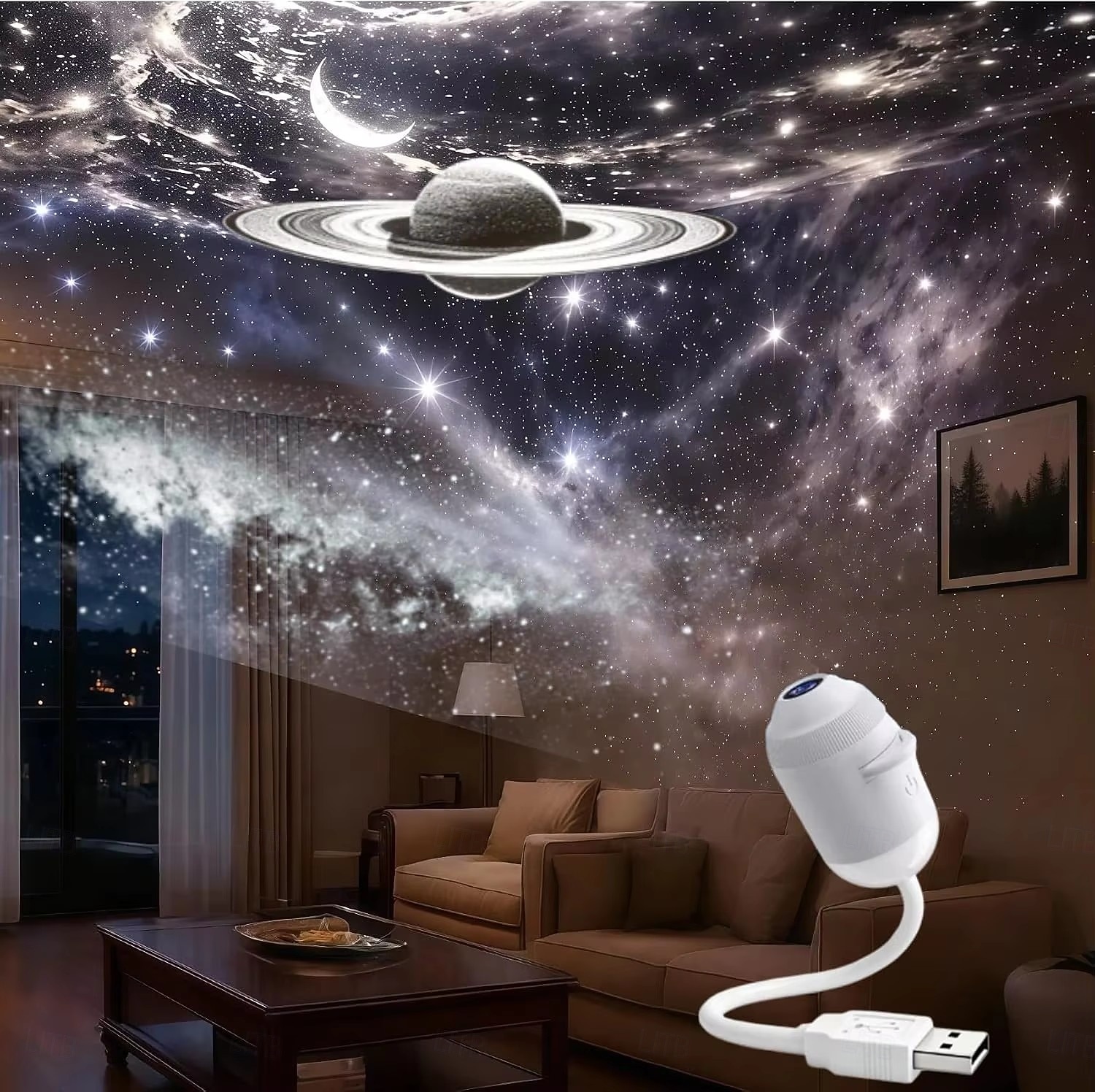 USB Galaxy Projector Starry Night Light, Star Projector with Flexible Gooseneck & 24 Films, 3 Brightness Levels Planet Ocean Sky Projector for Bedroom Car Decor, Creative Gift for Kids Adults 2026 - $18.99 –P3