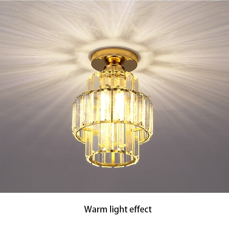 Modern Crystal Ceiling Light, E27 Crystal Chandelier Ceiling Lamp, Round Lampshade for Hallway, Stairs, Living Room, Bedroom, Kitchen, Bar, Restaurant 2026 - $54.99 –P3