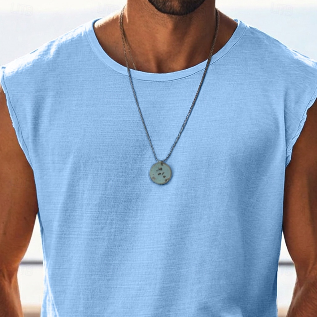 Homme T-shirt Sans manches Manche Courte Manches Courtes Col ras du cou Col rond Été Uni Texturé Mode Classique Occasionnel Pur Occasionnel Rue Sports Bleu Blanche bleu marine T-shirt haut de gamme de 2026 ? $16.49 –P3