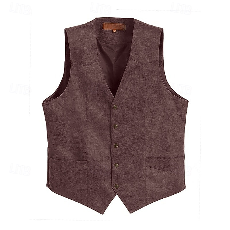 Herren Weste Urlaub Täglich Hochzeitsfeier Verabredung Modisch Brautkleider schlicht Frühling Herbst Knopf Tasche Nylon Komfortabel Glatt Einreiher - 1 Knopf V Ausschnitt Regular Fit Schwarz Leicht 2026 - $34.99 –P12