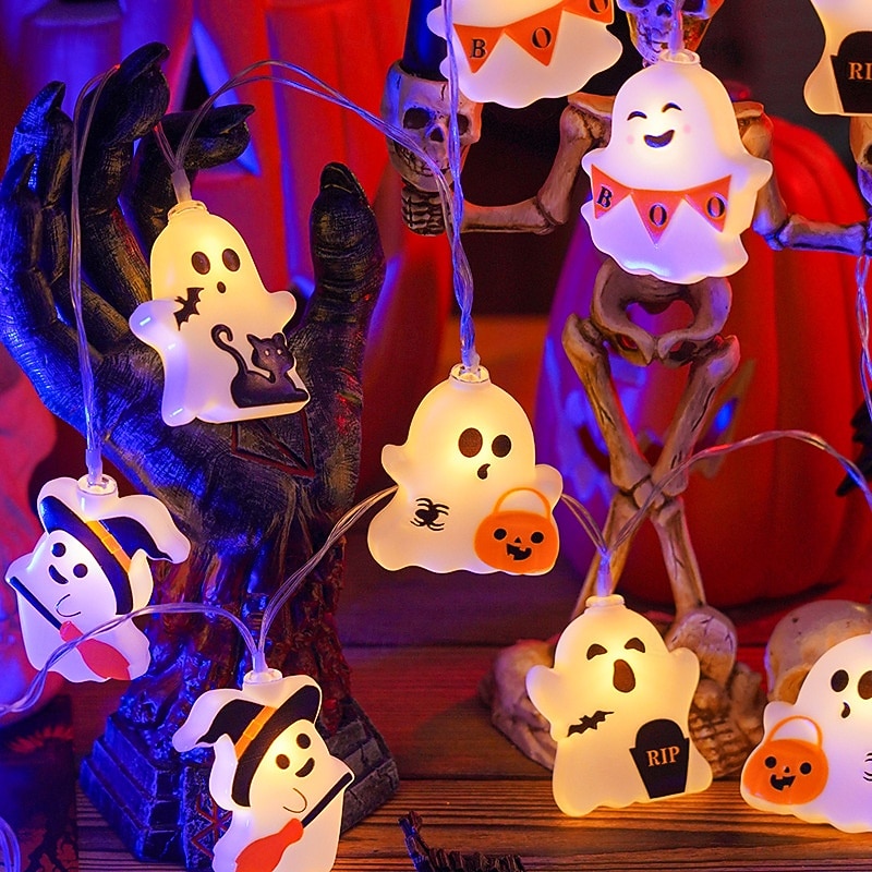 Halloween String Lights, 19.7FT 40 LED Cute Ghost Pumpkin Bat Fairy Lights, USB or AAA Battery Powered Halloween Decorations for Bedroom Living Room Party Indoor Decor 2026 - $16.99 –P2