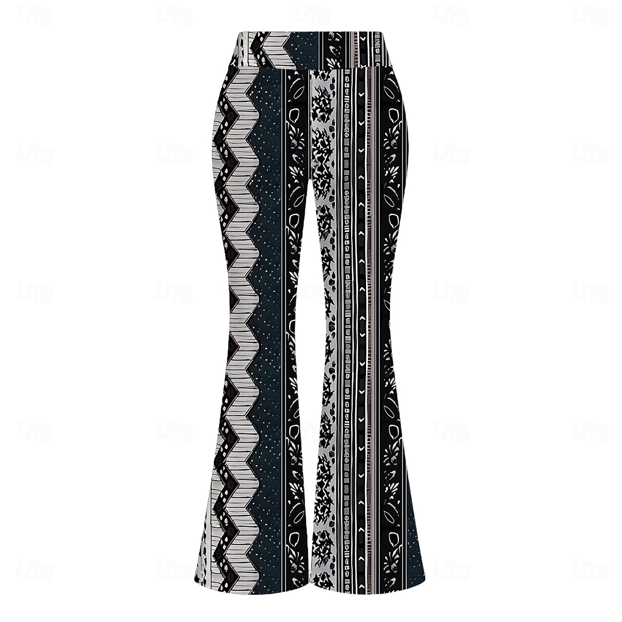 Retro Antiguo Hippie Años 70 Longitud Larga Tipo Canguelo Los pantalones de campana Hippie Disco Estampado Ajustado / Acampanado Disfraz Mujer Víspera de Todos los Santos Carnaval Festival de Música 2026 - $30.99 –P11