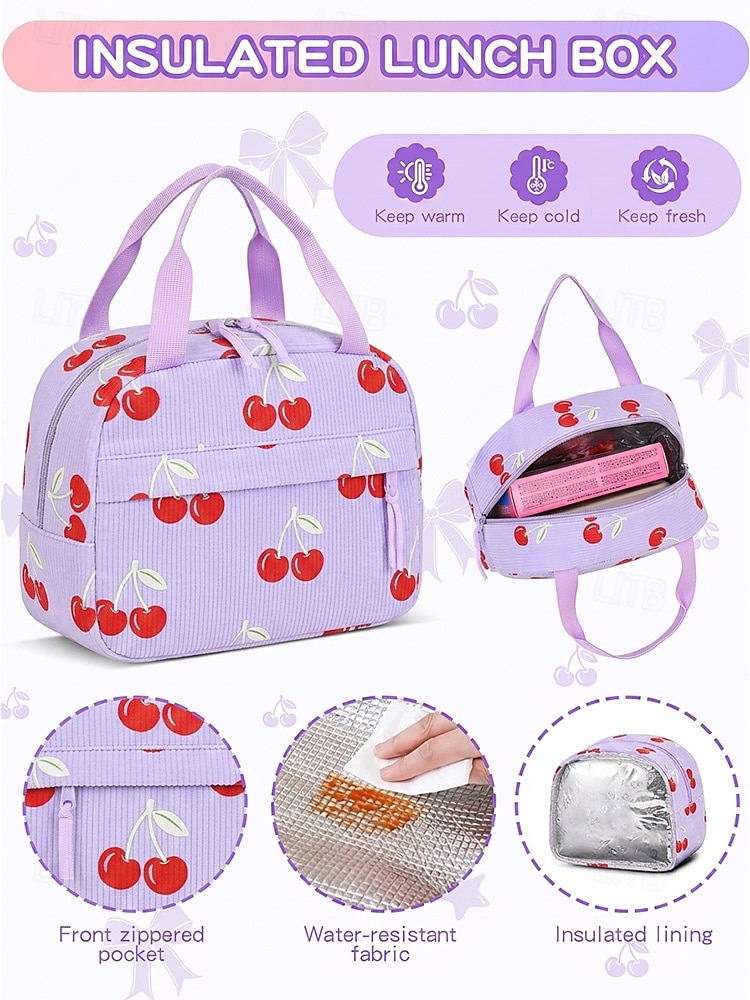 Girl's Corduroy Backpack Set, 3 Piece Cute School Backpack with Large Capacity Multi Compartments, Laptop Sleeve, Adjustable Straps, Luggage Strap, Travel College Bag for Girls, Available in Multiple 2026 - €42.99 –P8