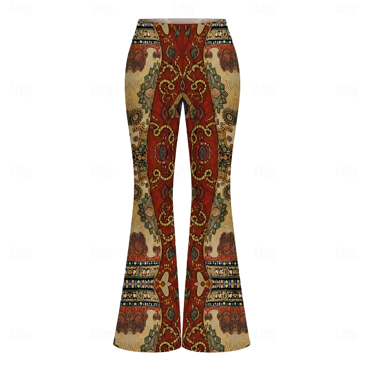 Retro Antiguo Hippie Años 70 Longitud Larga Tipo Canguelo Los pantalones de campana Hippie Disco Estampado Ajustado / Acampanado Disfraz Mujer Víspera de Todos los Santos Carnaval Festival de Música 2026 - $30.99 –P6