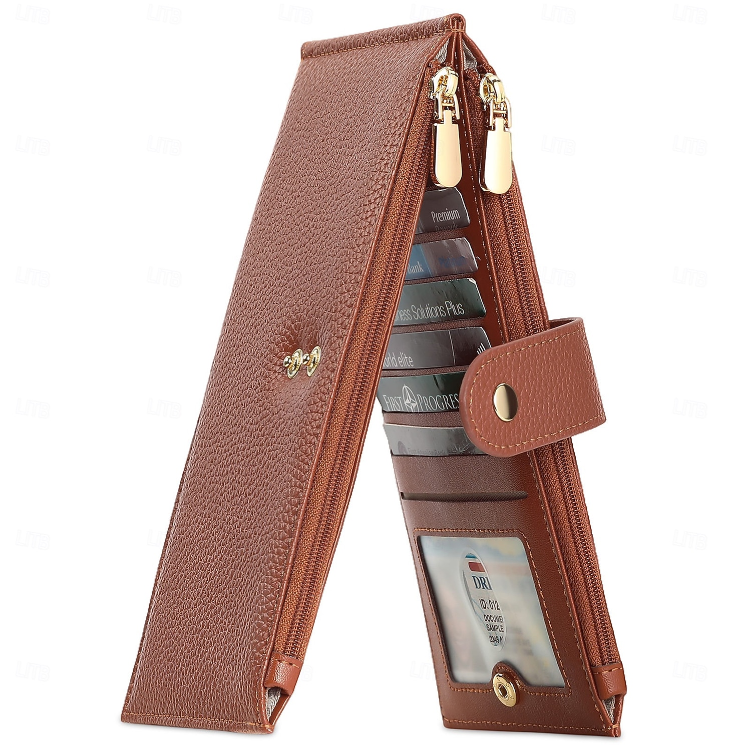 RFID Blocking Bifold Purse Credit Card Holder PU Leather Billfold Card Holder Wallet Double Zipper Hasp Card Purse 2026 - $22.99 –P12