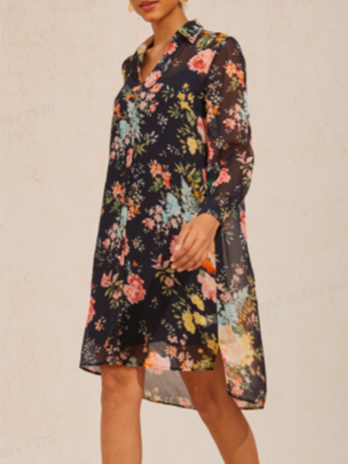 Chiffon-Hemdkleid „Mondscheinblüte“ 2026 - $91.99 –P1