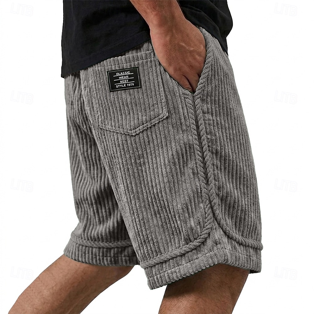 Per uomo Shorts Pantaloncini casual Pantaloncini di velluto a coste Tasca Elastico in vita Semplice Tinta unita Comodità Traspirante Lunghezza al ginocchio Casuale All'aperto Spiaggia Vacanza Moda del 2026 a $28.99 –P3