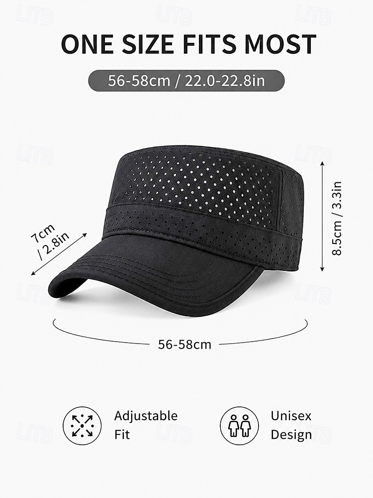 Men's Breathable Quick-Dry Military Cap, Lightweight Perforated Polyester Adjustable Cadet Hat in Multiple Colors for Summer Travel, Hiking, Fishing, Golf, Camping & Daily Wear 2026 - $14.99 –P9