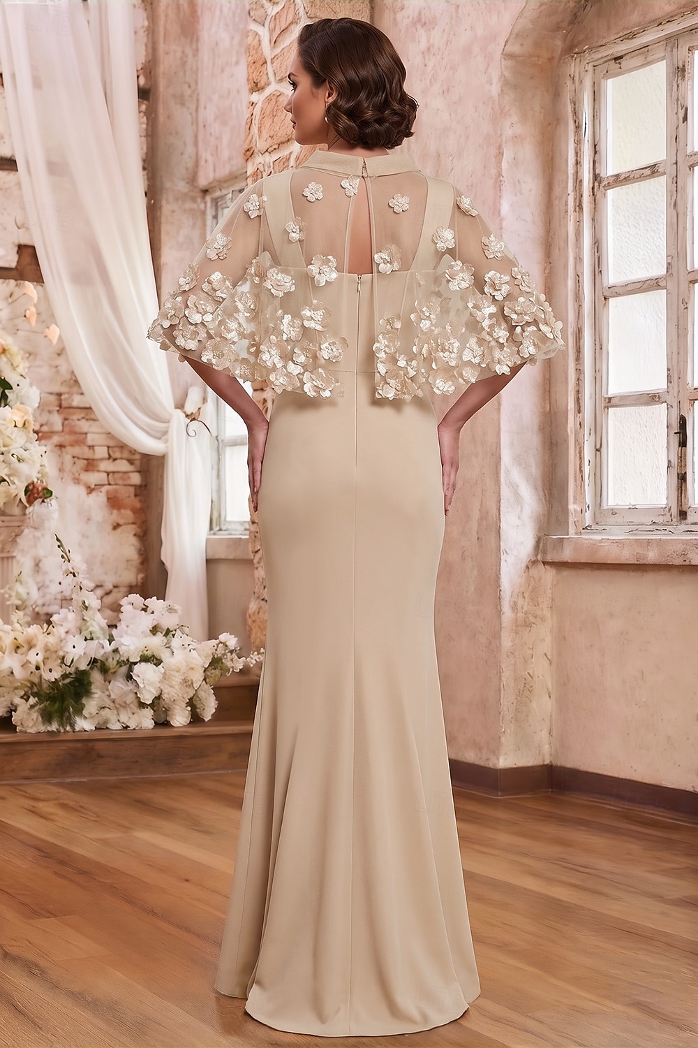 Due Pezzi Lunghezza al pavimento Vestito da Festa Abito da Cocktail Abito da invitata a nozze Abito da cerimonia per signora Manica Corta Mezza Manica Girocollo Scollo Tondo Elegante Formale Ospite del 2026 a $95.99 –P2