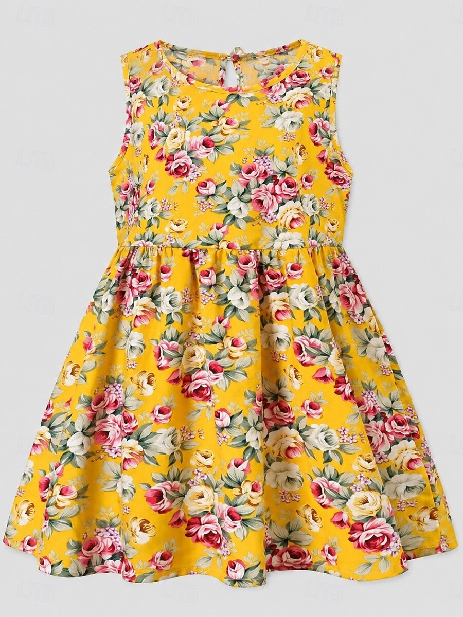 Enfants Fille Robe Graphic Sans Manches Formel Extérieur Soirée Mode Le style mignon Nylon Eté Printemps 4 ans et + 8011A-75 fleur rose riche 8011A-73 autocollant rouge 8011A-74 autocollant bleu de 2026 ? $8.49 –P7