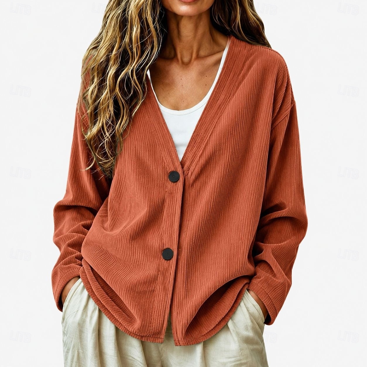 Per donna Giacca Camicia Giacca in Velluto a Coste Giacca Casual Caldo Bottoni Moda Signora Casuale Regolare Scollo a V Vestibilità comoda Manica Lunga Capispalla Rosso-arancio Rosso Blu marino del 2026 a $39.99 –P4