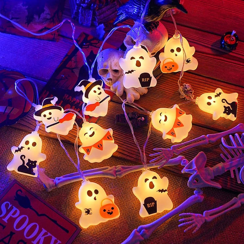 Halloween String Lights, 19.7FT 40 LED Cute Ghost Pumpkin Bat Fairy Lights, USB or AAA Battery Powered Halloween Decorations for Bedroom Living Room Party Indoor Decor 2026 - $16.99 –P6