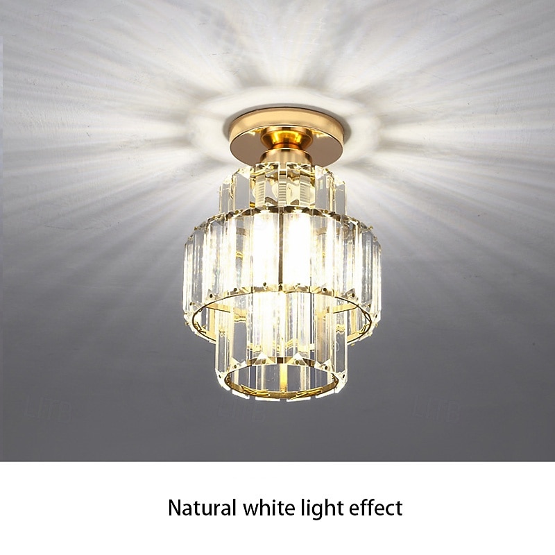 Modern Crystal Ceiling Light, E27 Crystal Chandelier Ceiling Lamp, Round Lampshade for Hallway, Stairs, Living Room, Bedroom, Kitchen, Bar, Restaurant 2026 - $54.99 –P5