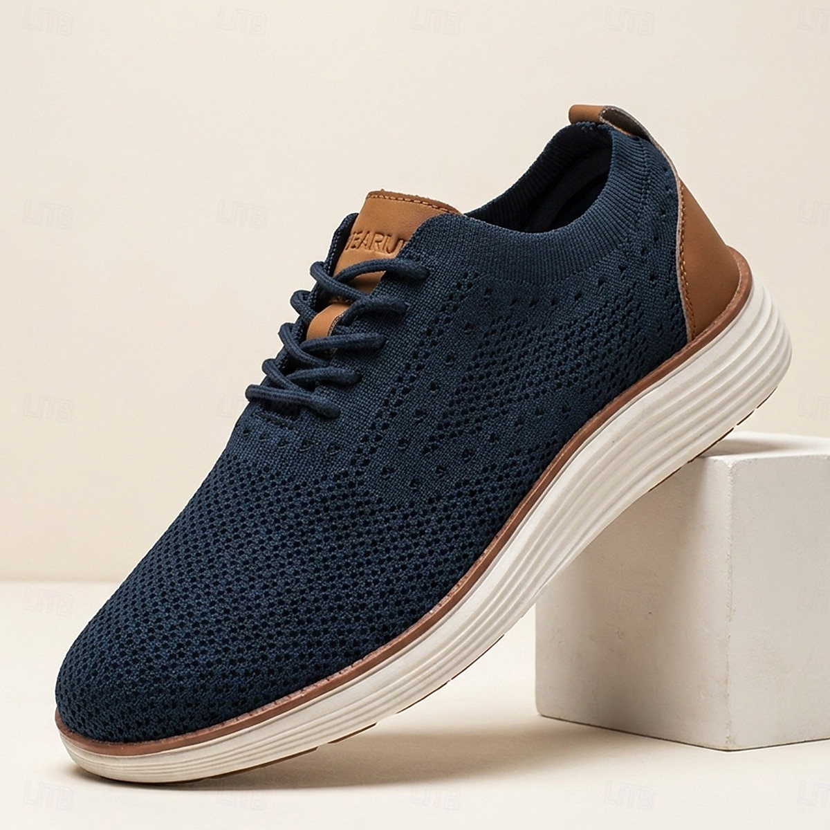 Pantofi sport casual business pentru bărbați, respirabili, tricotați, cu șireturi, ușori și confortabili, pentru birou, călătorii, plimbări zilnice, ținute smart casual și weekend 2026 - $69.99 –P9