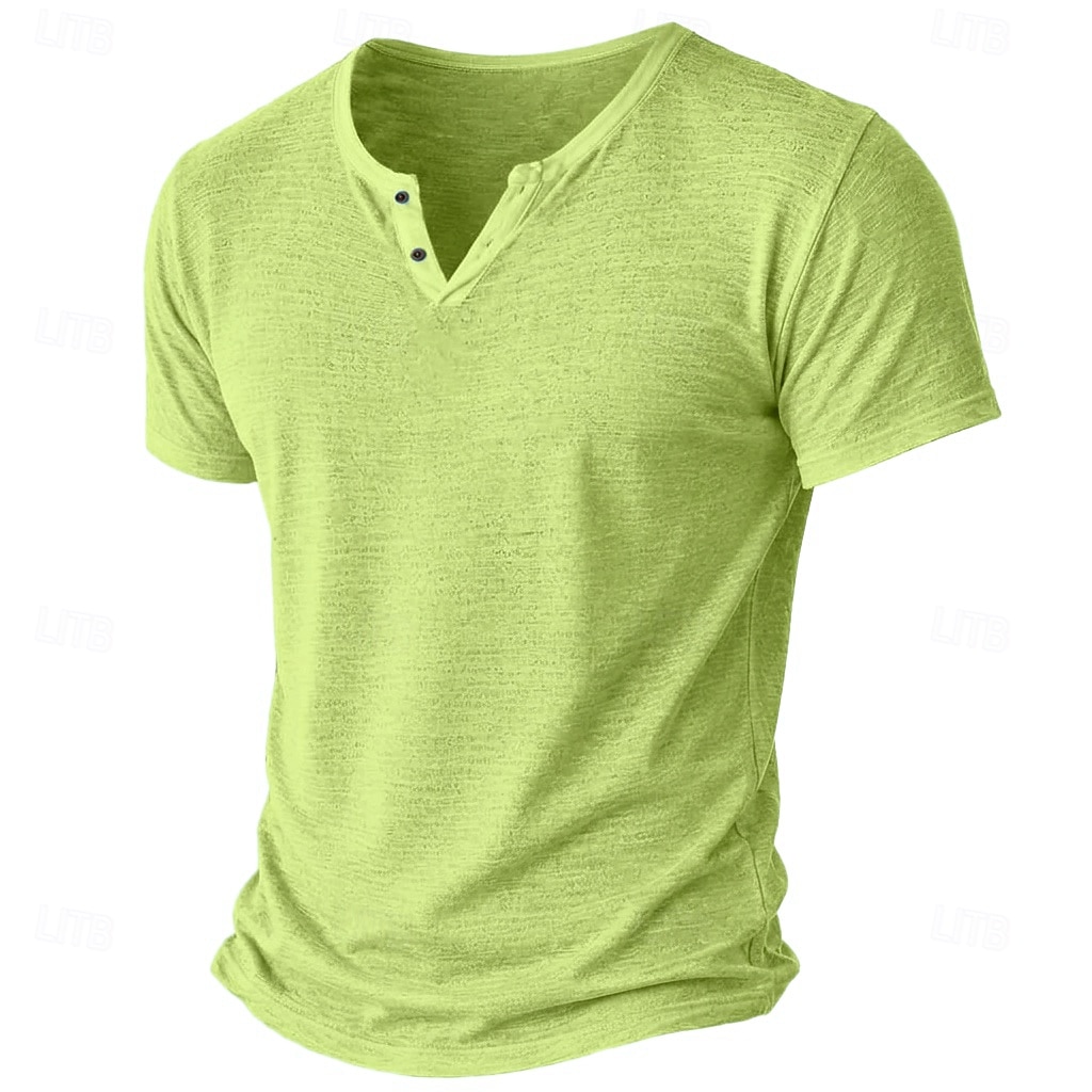 Bărbați Tricou Tricou din tricot Tee Top Manșon scurt În V Vară Culoare solidă Modă Ușor De Bază Simplu Casual Vacanță Stradă Albastru piscină Negru Verde Deschis Top tricou pentru bărbați 2026 - $17.99 –P14