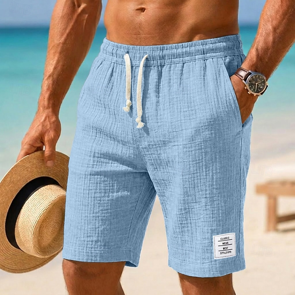 Per uomo Shorts Pantaloncini Estivi Shorts da Spiaggia Pantaloncini casual Coulisse Elastico in vita Tinta unica Testurizzato Comodità Traspirante Corto Casuale Quotidiano All'aperto Moda Retr del 2026 a $25.99 –P1