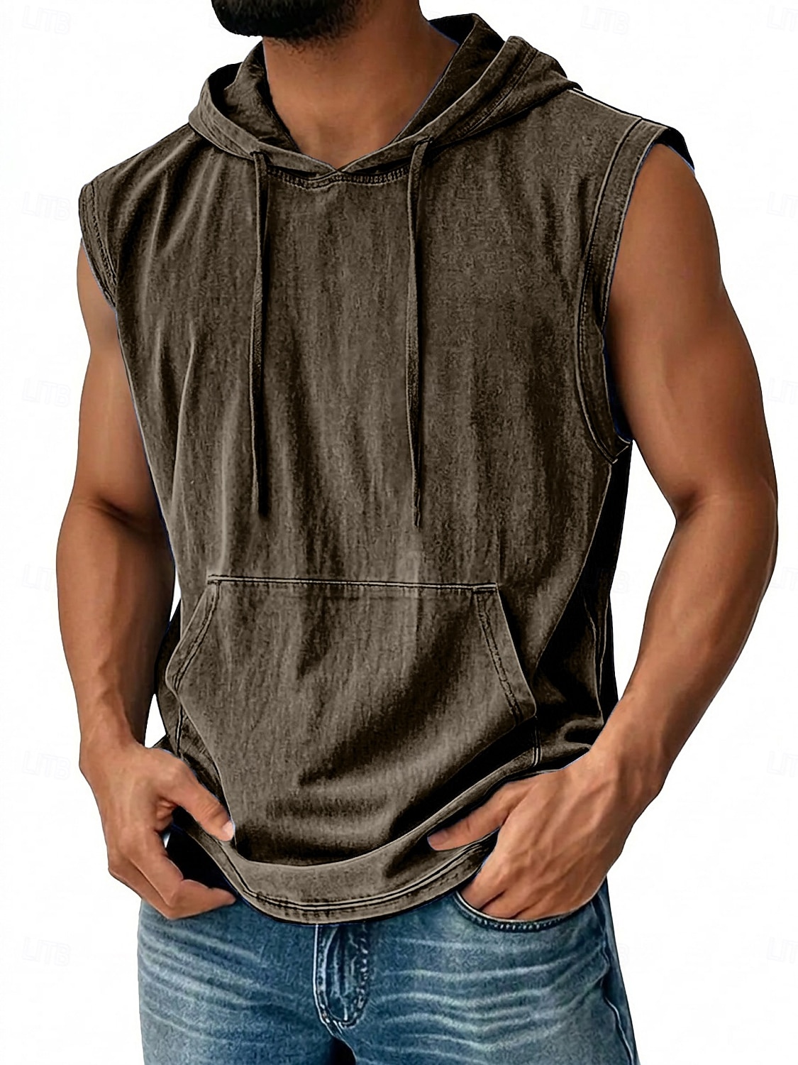 Men's Tank Top Vest Top Undershirt 100% Cotton Acid Wash Shirt Sleeveless Hooded Summer Plain Fashion Designer Basic Pocket Plain Casual Vacation Street Blue Black Navy Blue Top Tee for Men 2026 - $27.99 –P4