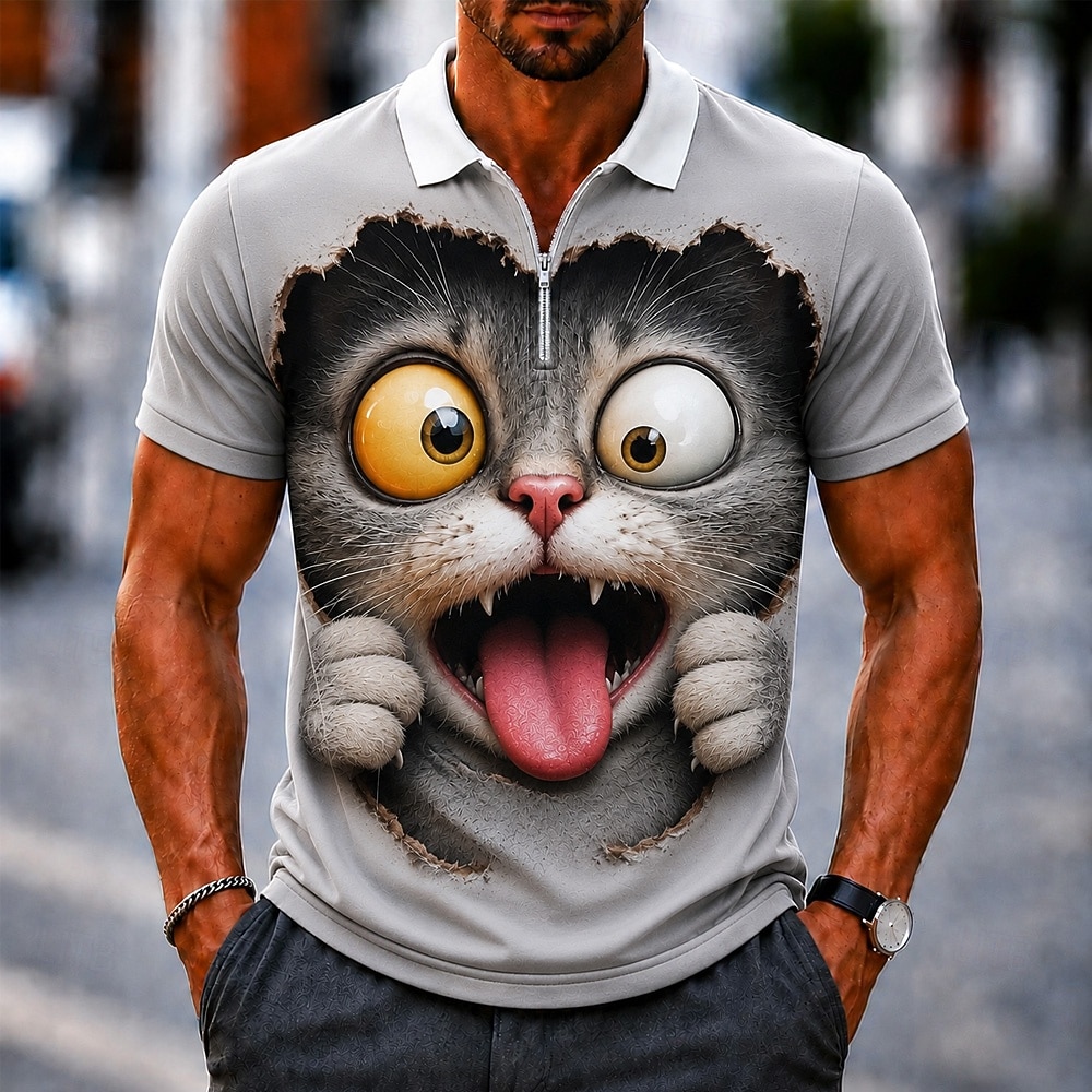 Bărbați Vacă Desene 3D Tricouri polo Polo cu fermoar Manșon scurt Răsfrânt Casual / Sport Casual Zilnic Sporturi & Exterior Imprimare 3D Vară Primăvară Toamnă 1# 2# 3# 2026 - $22.99 –P2