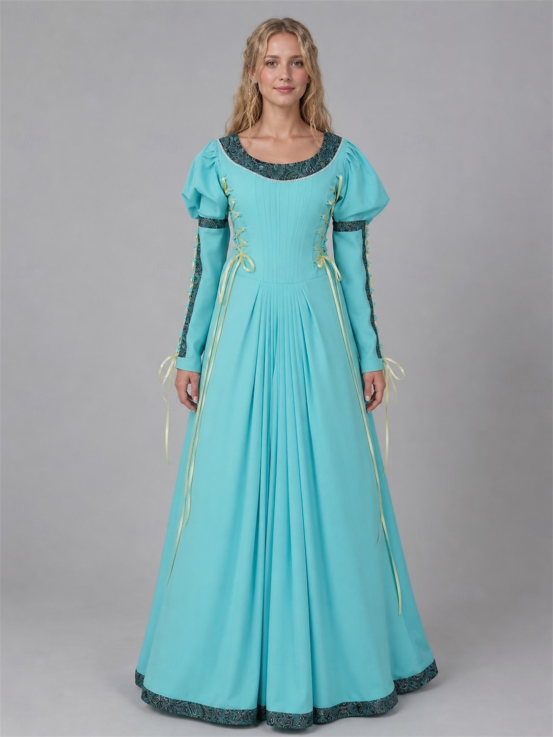 Medieval Renaissance Dress Elf Celtic Knight Lace up Fancy Dress Women's Fantasy Halloween Carnival Performance LARP Ren Faire Adults' Dress 2026