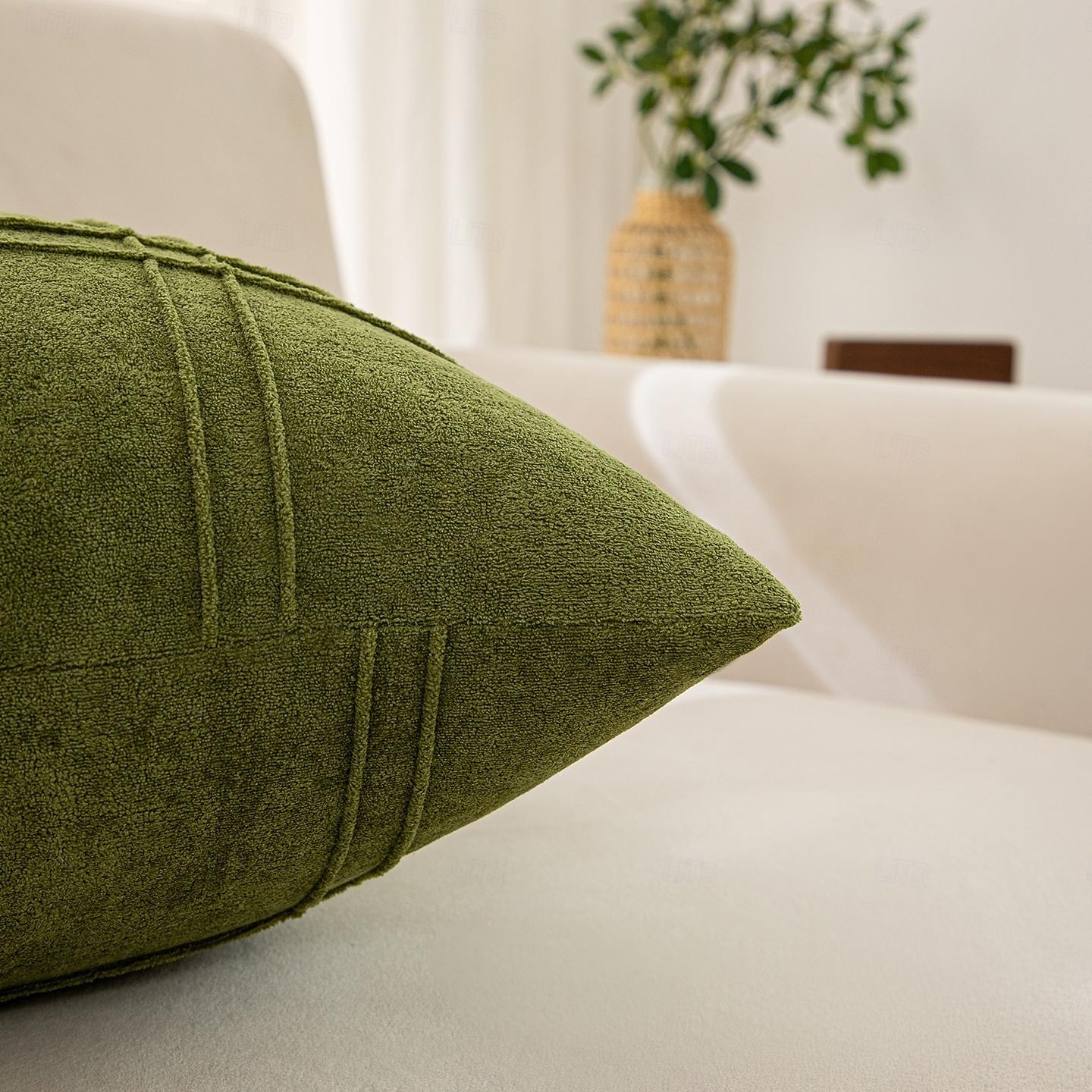 Waldgrüne, gestreifte Kissenbezüge mit Quasten, strukturierte, gewebte quadratische Kissenbezüge im Landhausstil, rustikale, dekorative Boho-Kissenbezüge für Sofa und Couch &Bett (Set aus 2 / 4) 2026 - $36.99 –P27