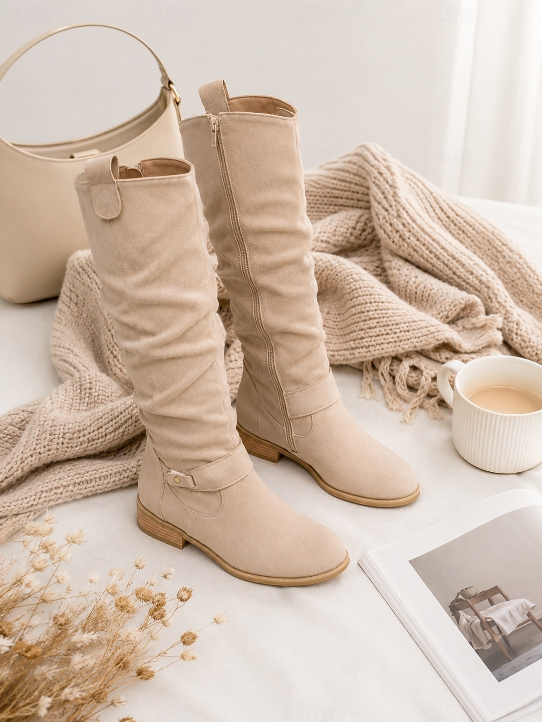 Women's Suede Knee-High Boots with Slouchy Design - Perfect for Fall Fashion, Casual Outings, and Outdoor Adventures 2026 - $59.99 –P1